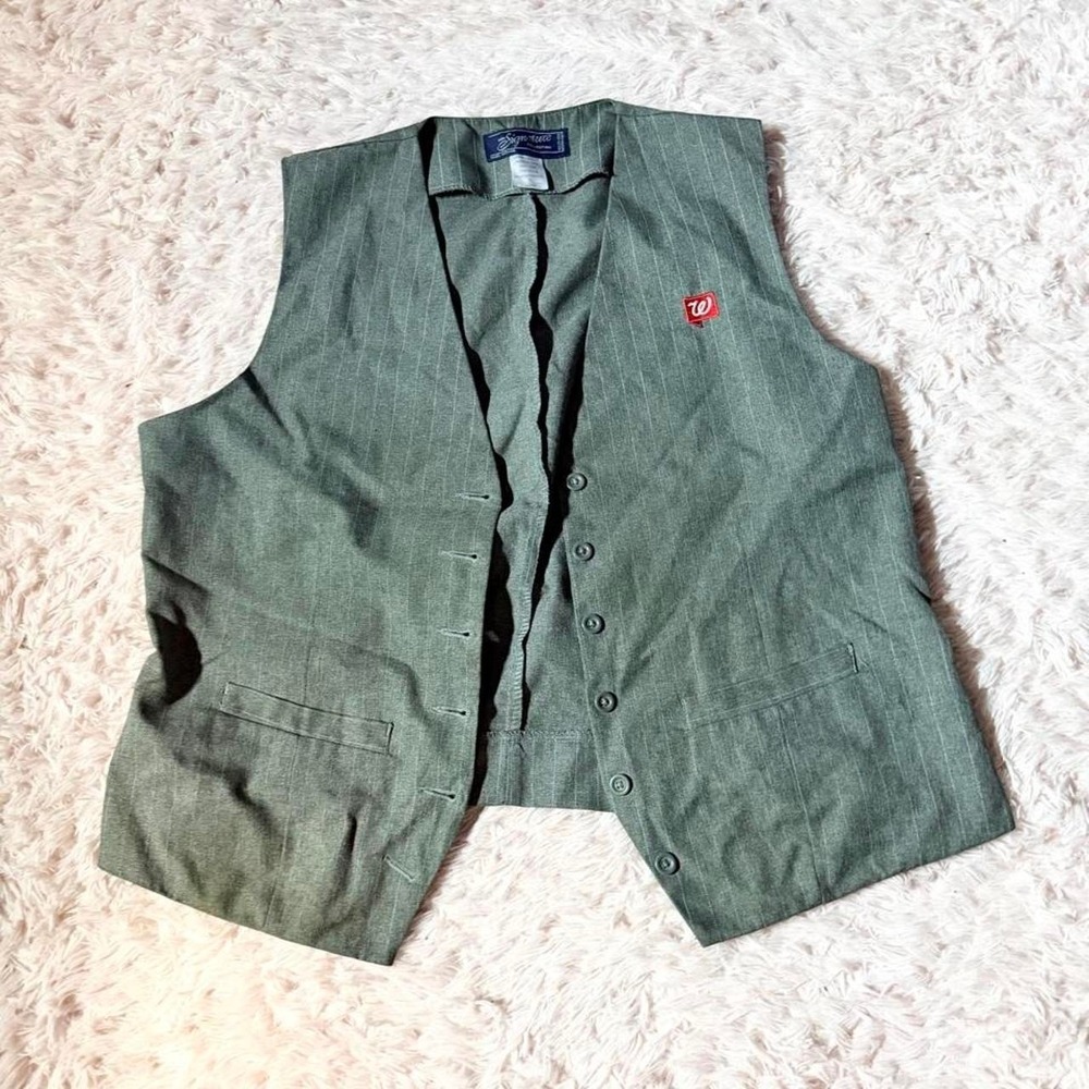 Walgreens Signature Pinstripe Employee Uniform Vest Womens XL Cosplay Manager